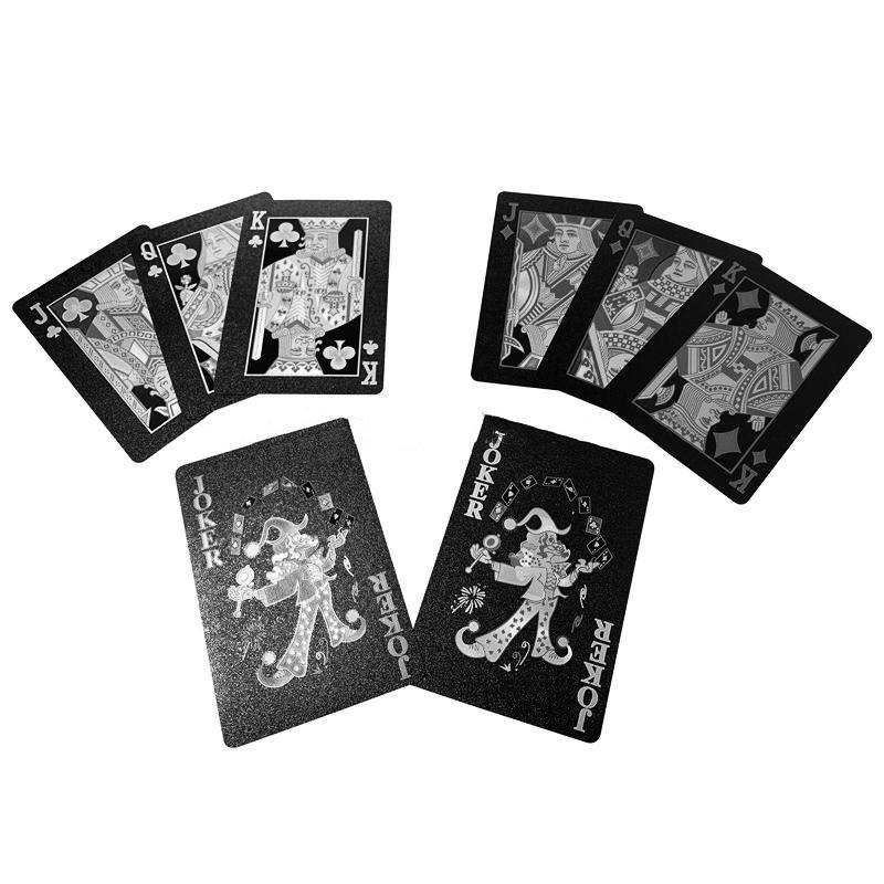 Black Silver Foil  Plastic Playing Card - Limited Edition